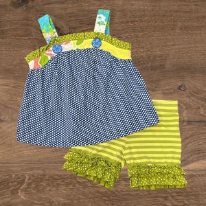 VHTF Matilda Jane Vintage Hammond Bay Ethel Mellow Yellow Shorties Set - Size 2